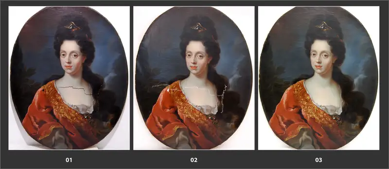 Abbildungen des Damenportrait, 18. Jh., Privatbesitz